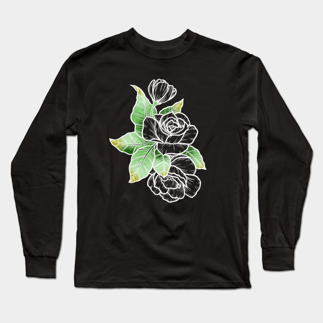 Roses Long Sleeve T-Shirt by GnauArt